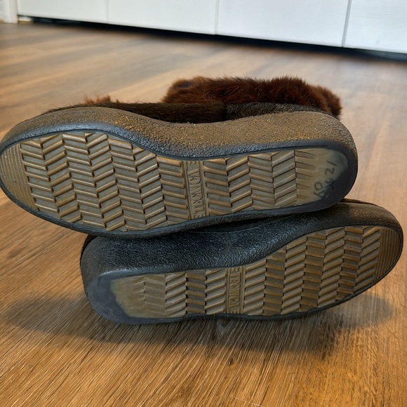 vtg Italian Tecnica 70s 80s brown goat fur mukluk muk luk boots size 7.5 cute - Picture 13 of 15
